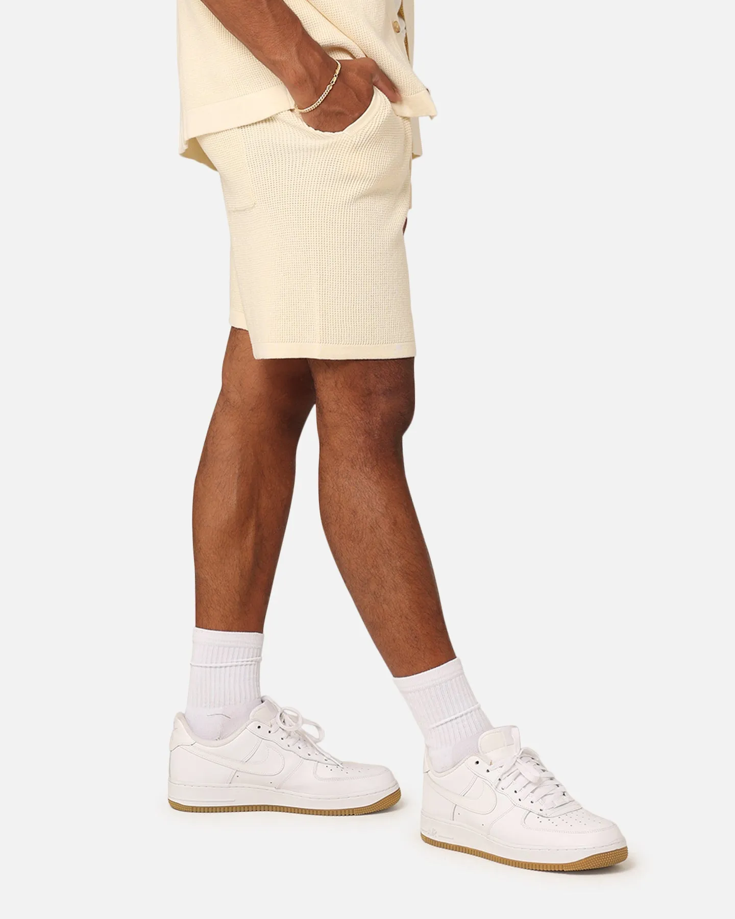 XXIII Zyair Knit Rib Shorts Cream